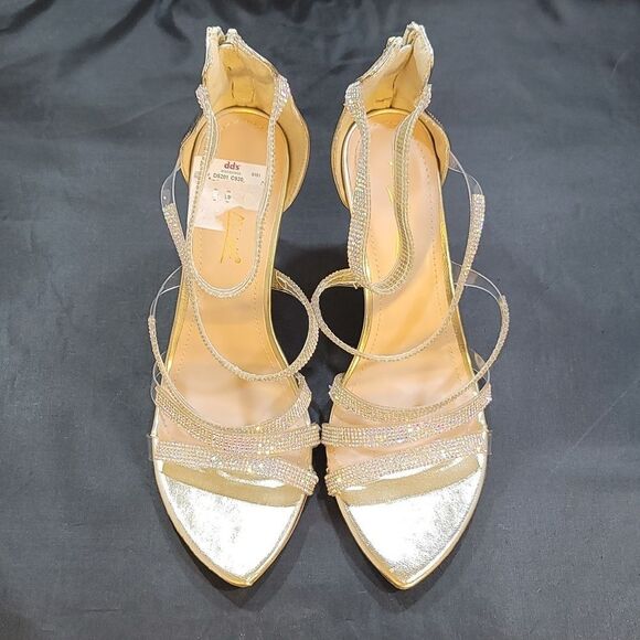 BRAND NEW ANNE KLEIN MULTI STRAP RHINESTONE HIGH HEEL STILETTO SANDAL G1 - Picture 2 of 15